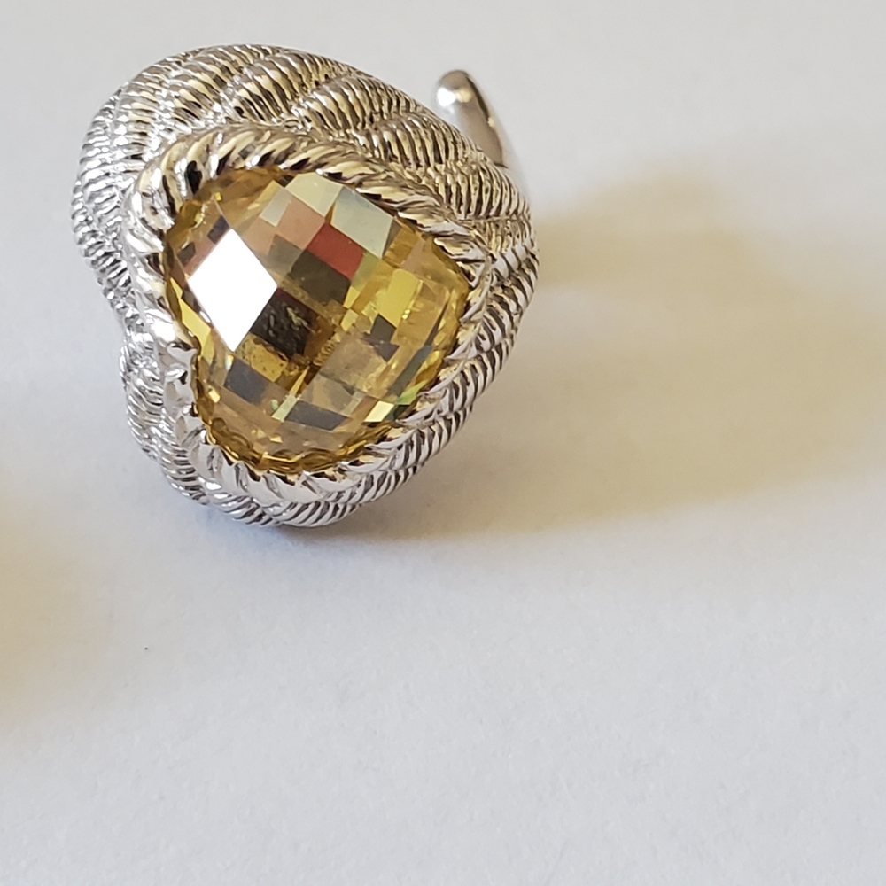 Judith Ripka Sterling & Citrine Heart Earrings - Picture 3 of 9